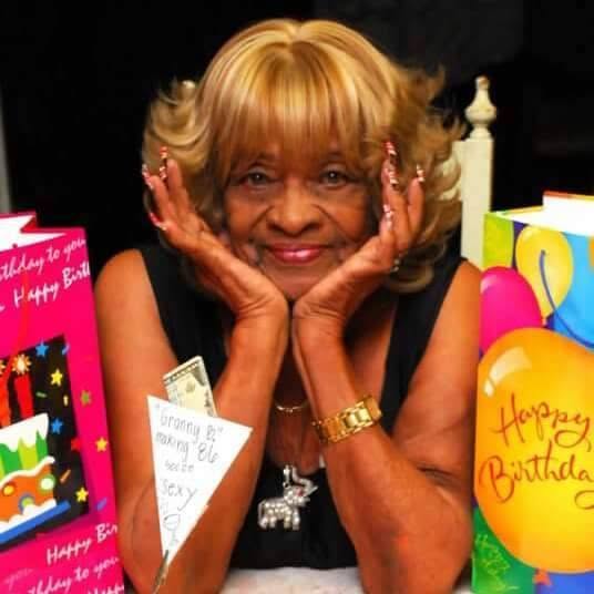 Barbra Hazely smiling at her birthday celebration